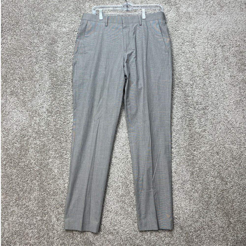 J.Crew Ludlow Suit Pants Mens 33x32 Gray Slim Fit Flat Front Pockets Classic EUC